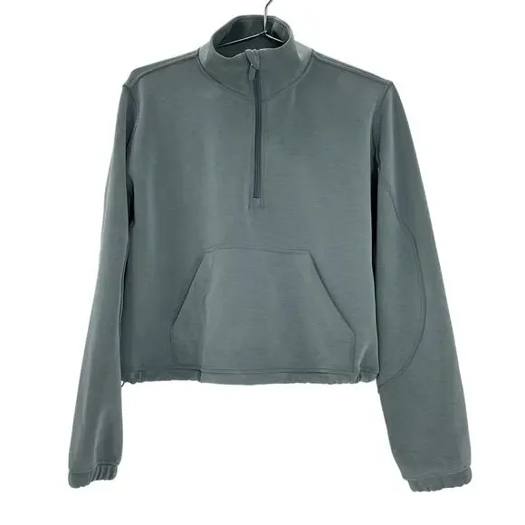 Lululemon Brushed Teal Softstreme Half Zip Pullover Size 8 - Picture 2 of 4